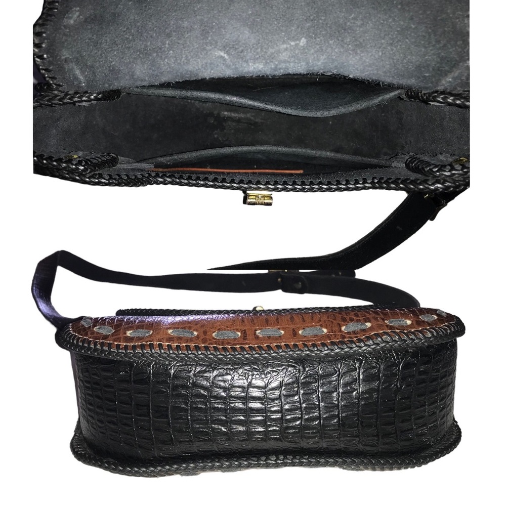 Vintage Crocodile Pattern Shoulder/ Crossbody Bag - image 7